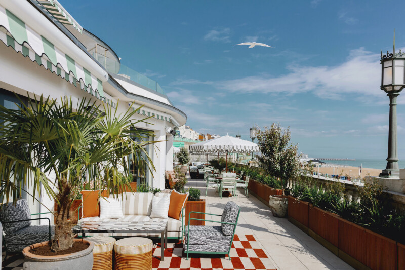 A beautiful sunny day on the terrace at Soho House, Brighton 