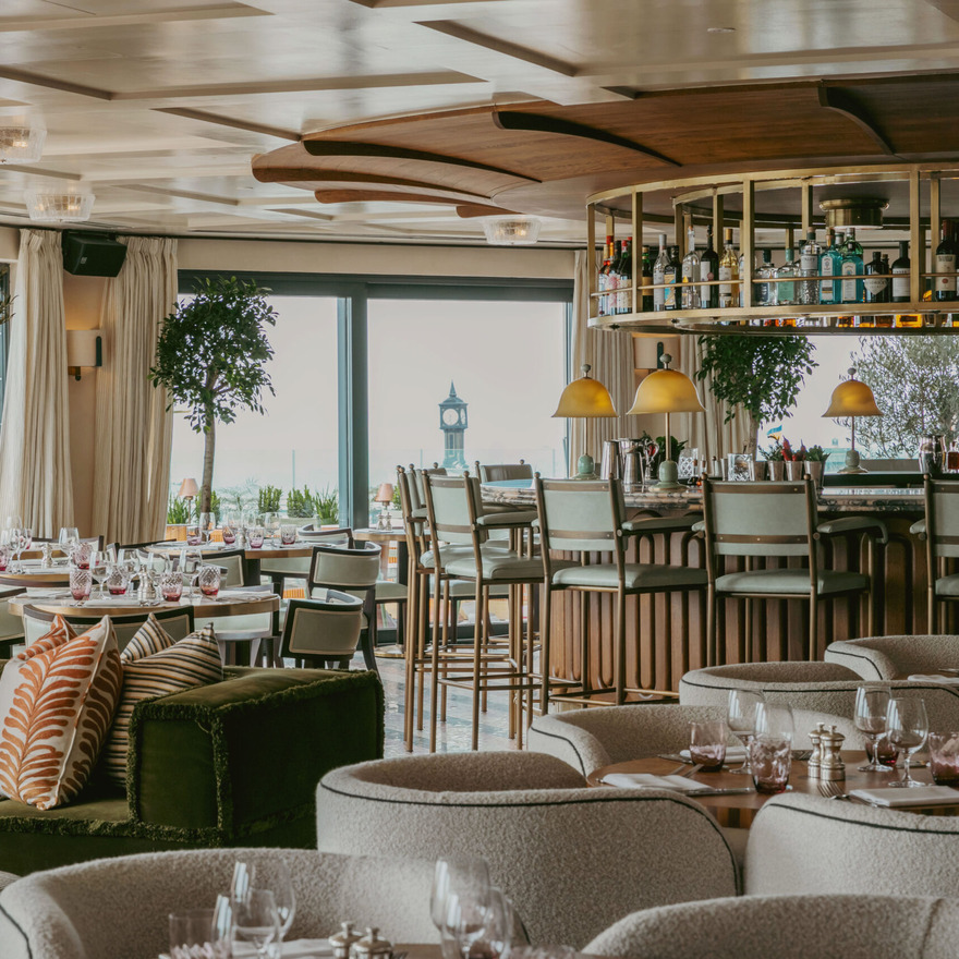 Looking across this stunning dining room at Soho House, Brighton