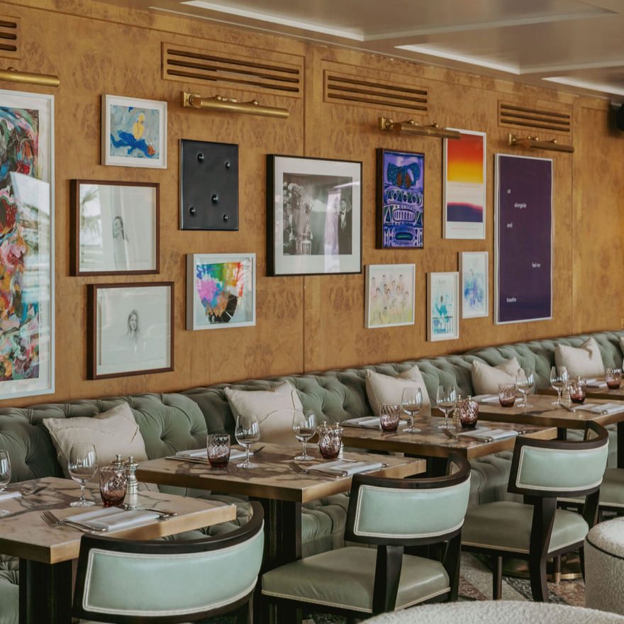 Beautiful wooden tones in this gorgeous dining area at Soho House, Brighton