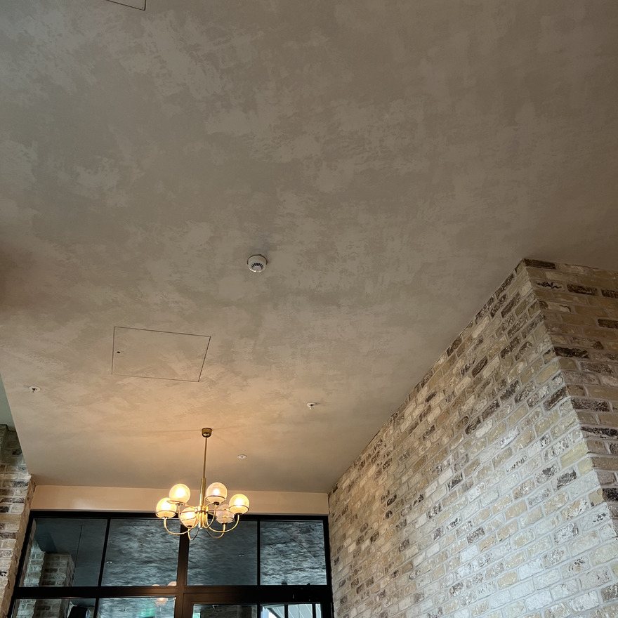 Viero bespoke Venetian plaster applied to the ceiling